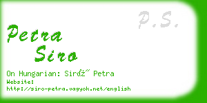 petra siro business card